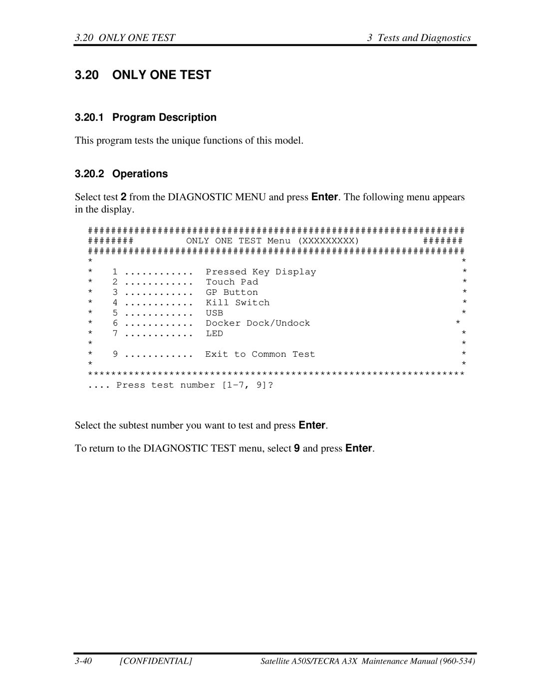 Toshiba A3X manual Program Description, Operations 