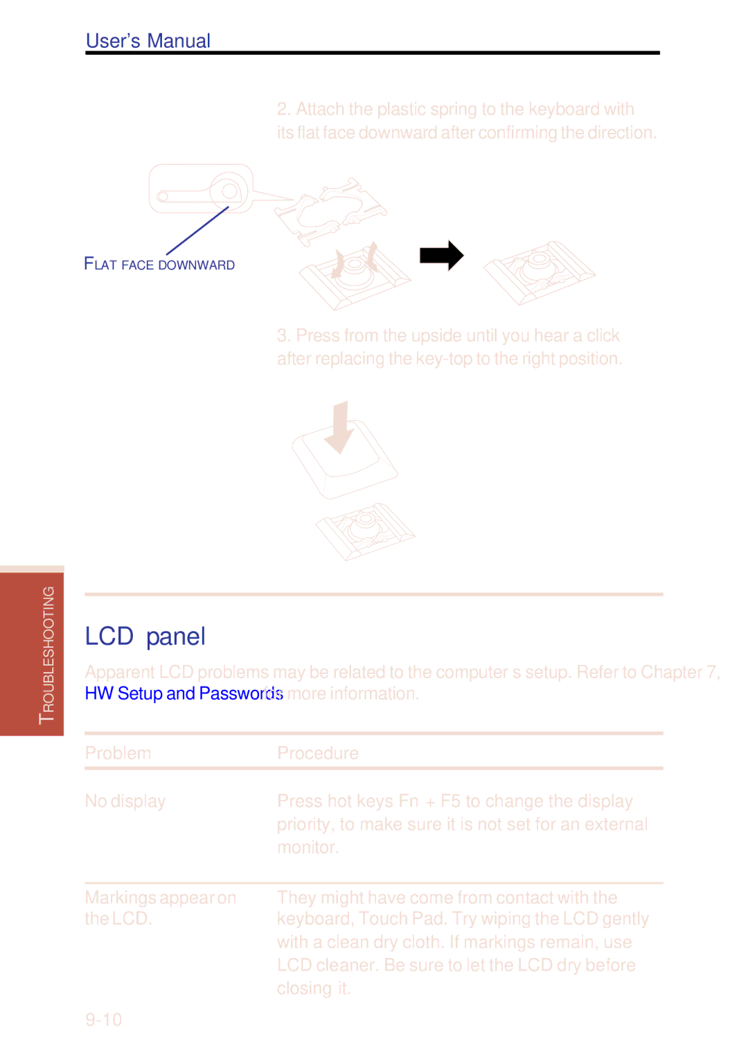 Toshiba A40 Series manual LCD panel 