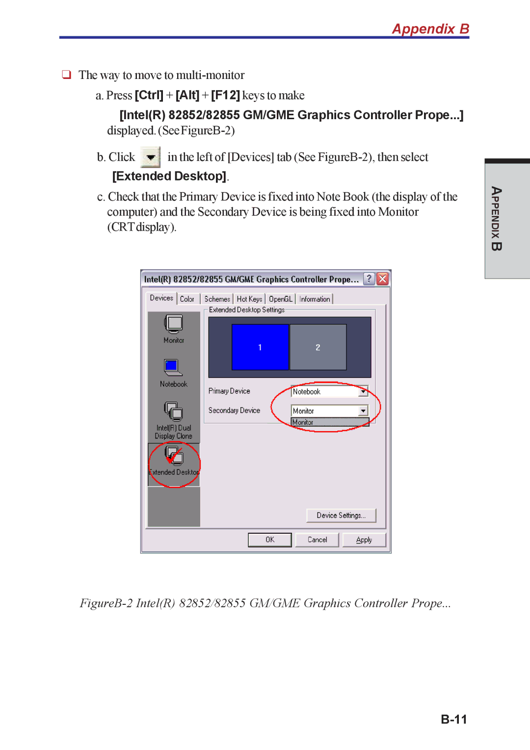 Toshiba A40 Series manual Extended Desktop 