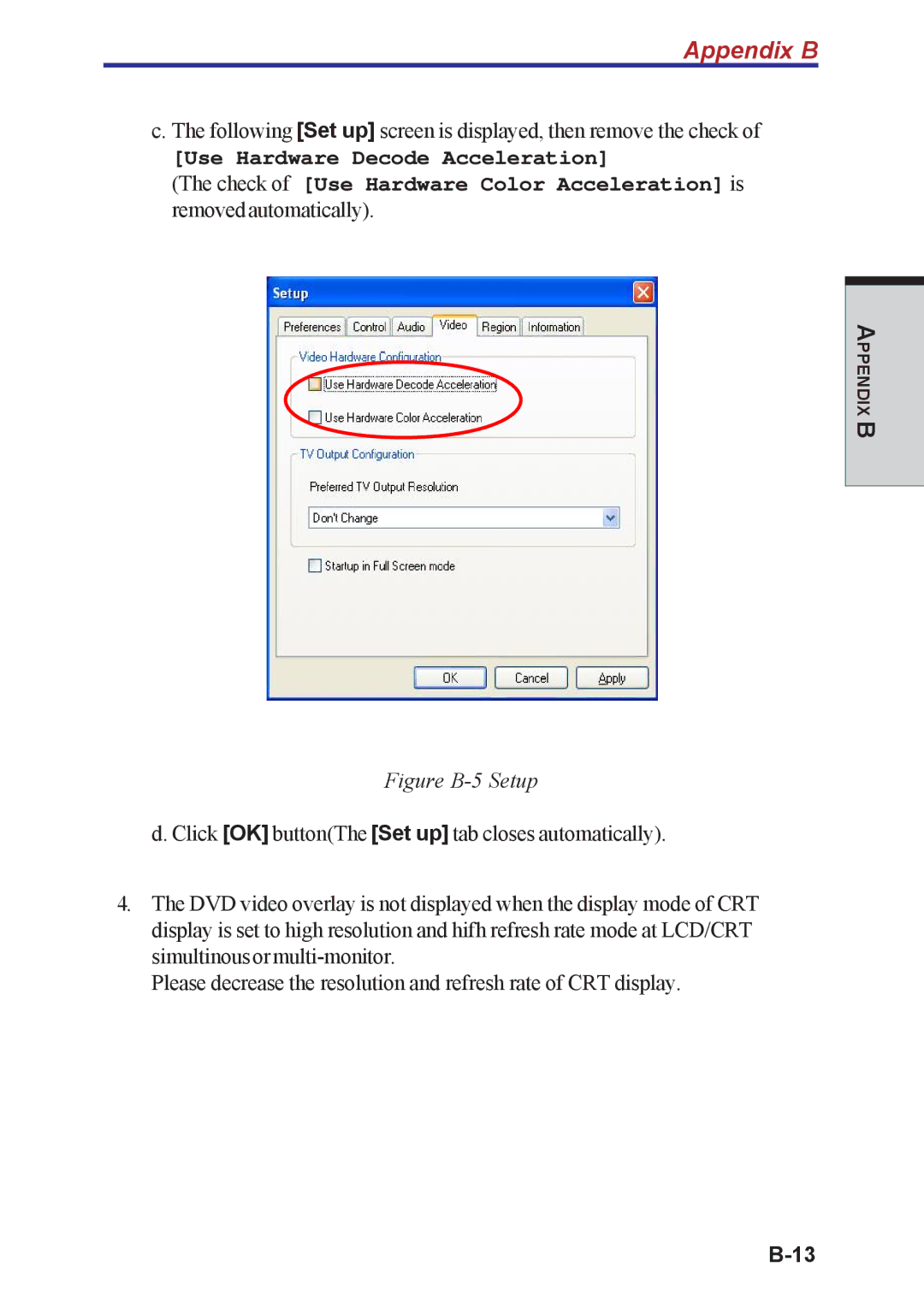 Toshiba A40 Series manual Figure B-5 Setup 