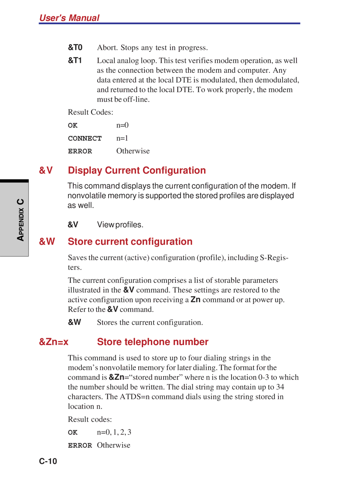 Toshiba A40 Series manual Display Current Configuration, Store current configuration, Zn=x Store telephone number 