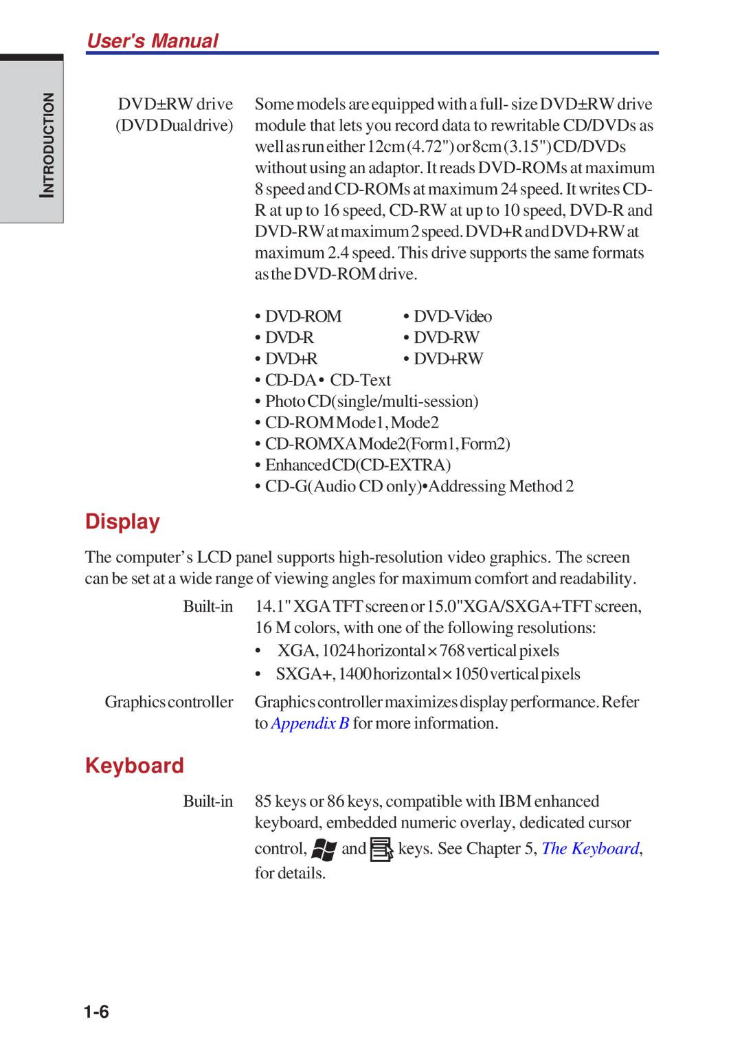 Toshiba A40 Series manual Display, Keyboard 