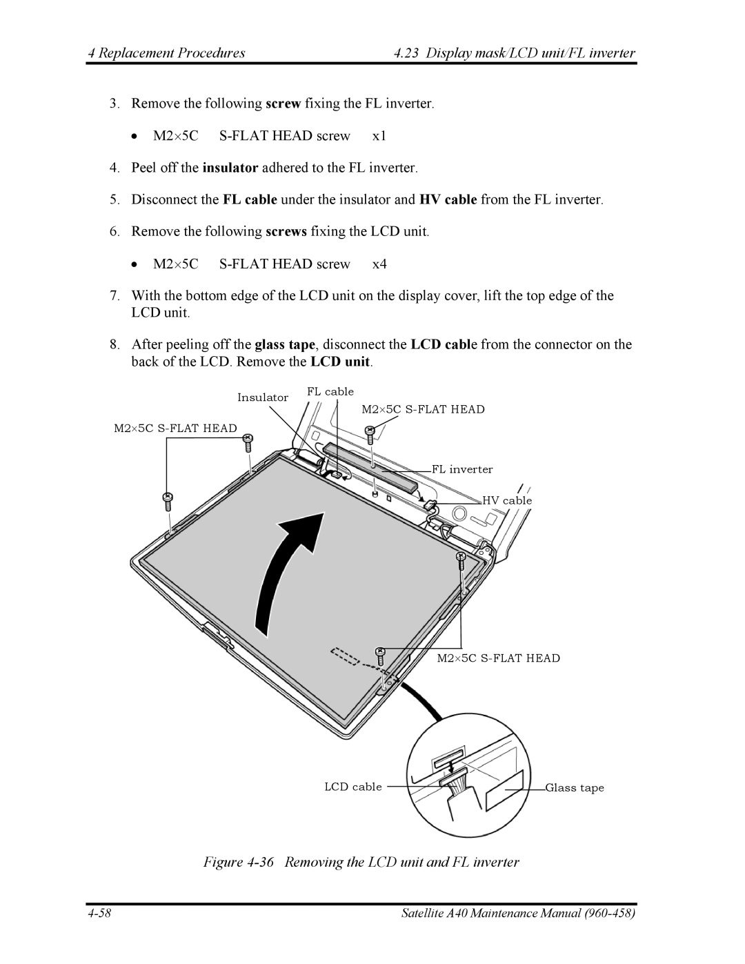 Toshiba A40 manual M2 5C S-FLAT Head 