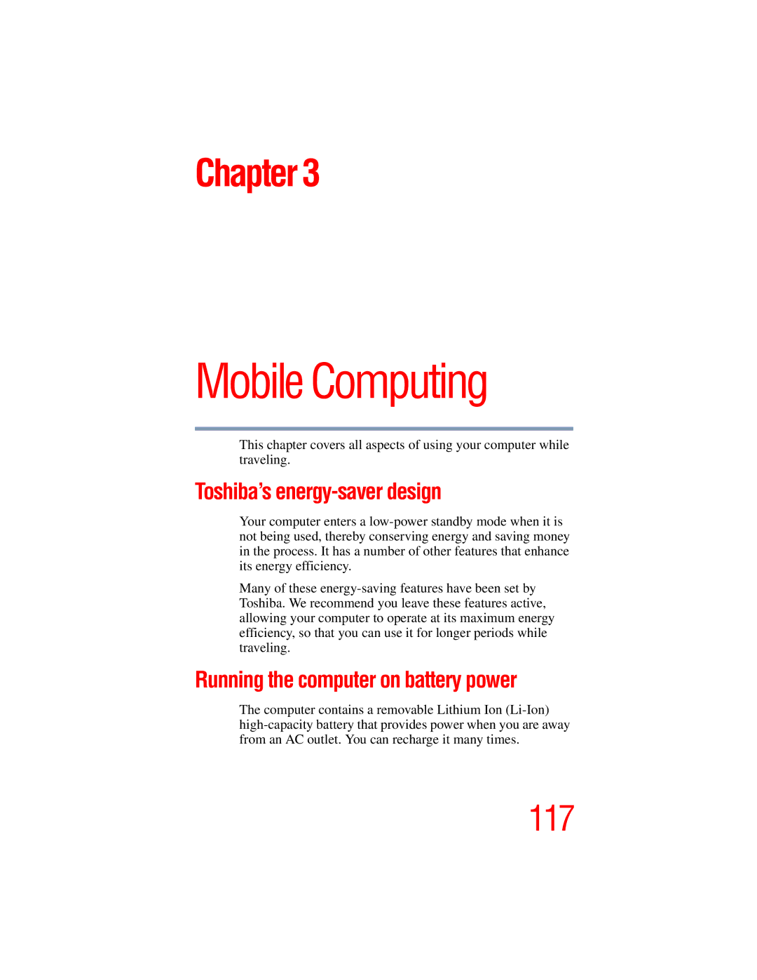 Toshiba A45 Series manual Mobile Computing, Toshiba’s energy-saver design 