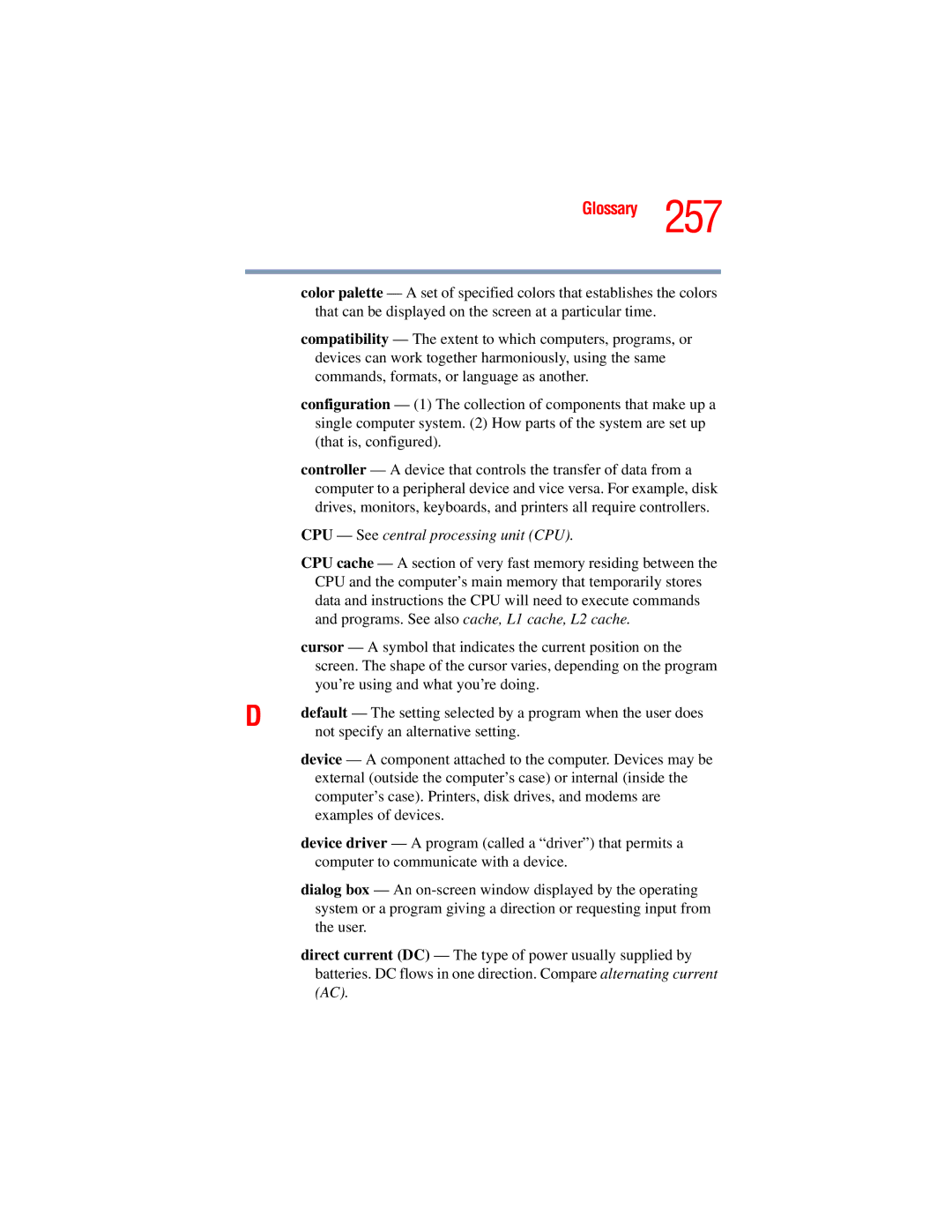 Toshiba A45 Series manual CPU See central processing unit CPU 