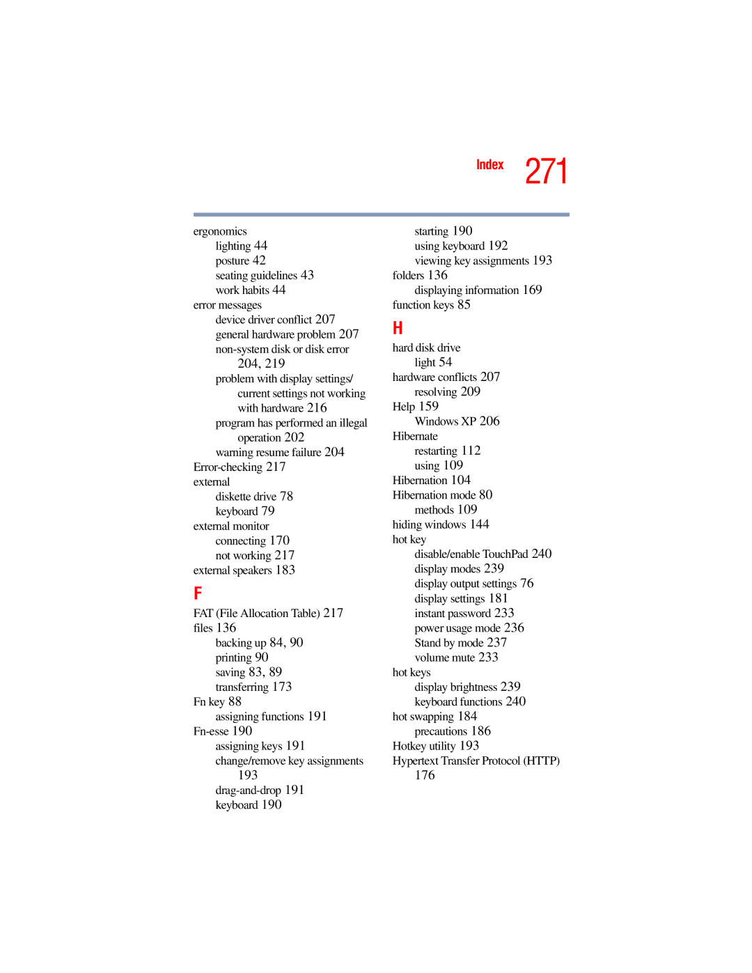 Toshiba A45 Series manual 193, 176 