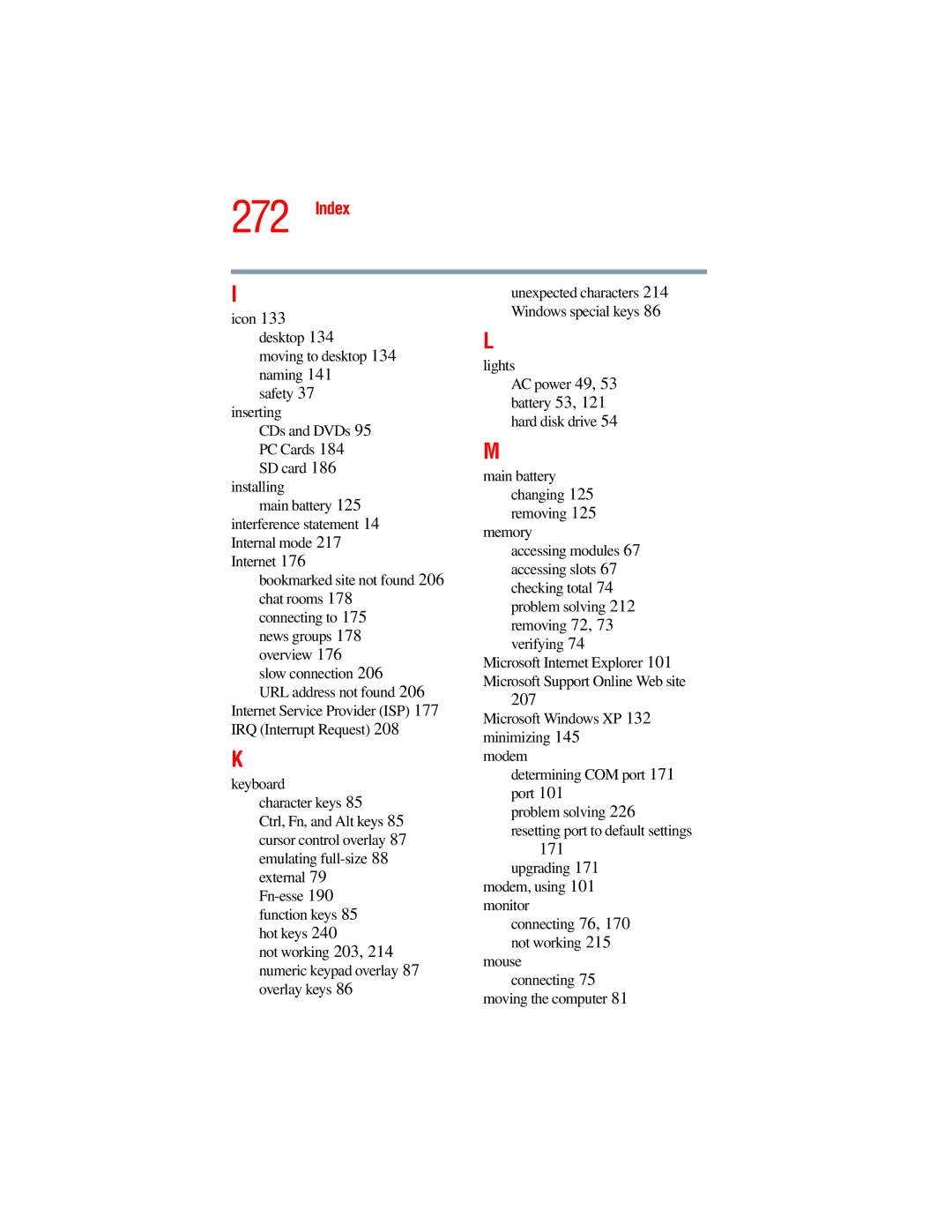 Toshiba A45 Series manual 207, 171 