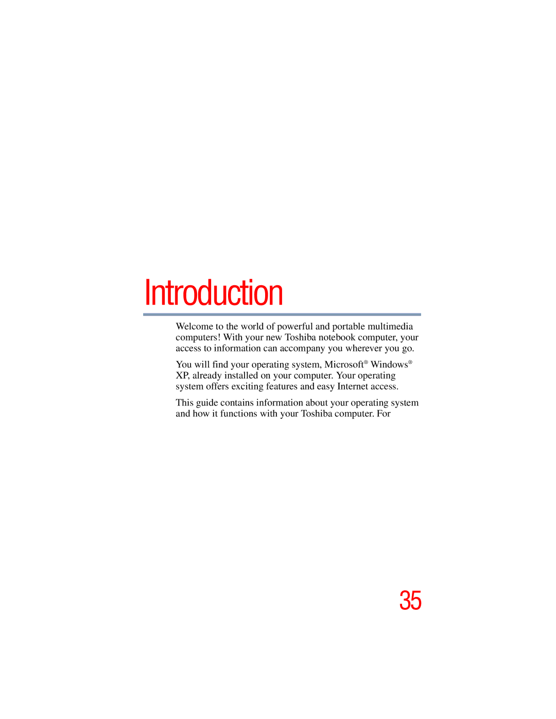 Toshiba A45 Series manual Introduction 