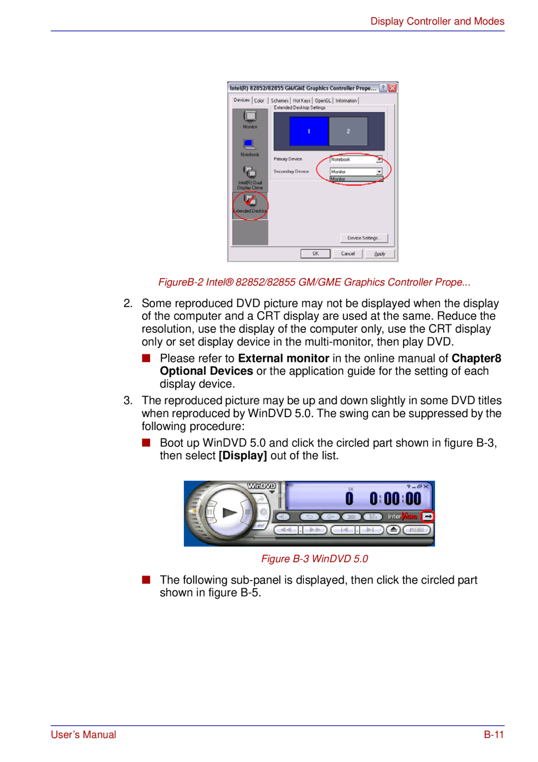 Toshiba A50 user manual FigureB-2 Intel 82852/82855 GM/GME Graphics Controller Prope 