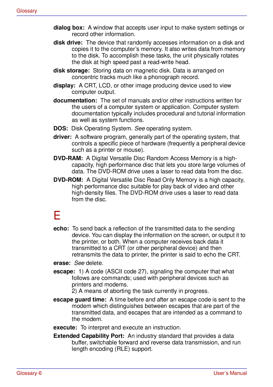 Toshiba A50 user manual Erase See delete 