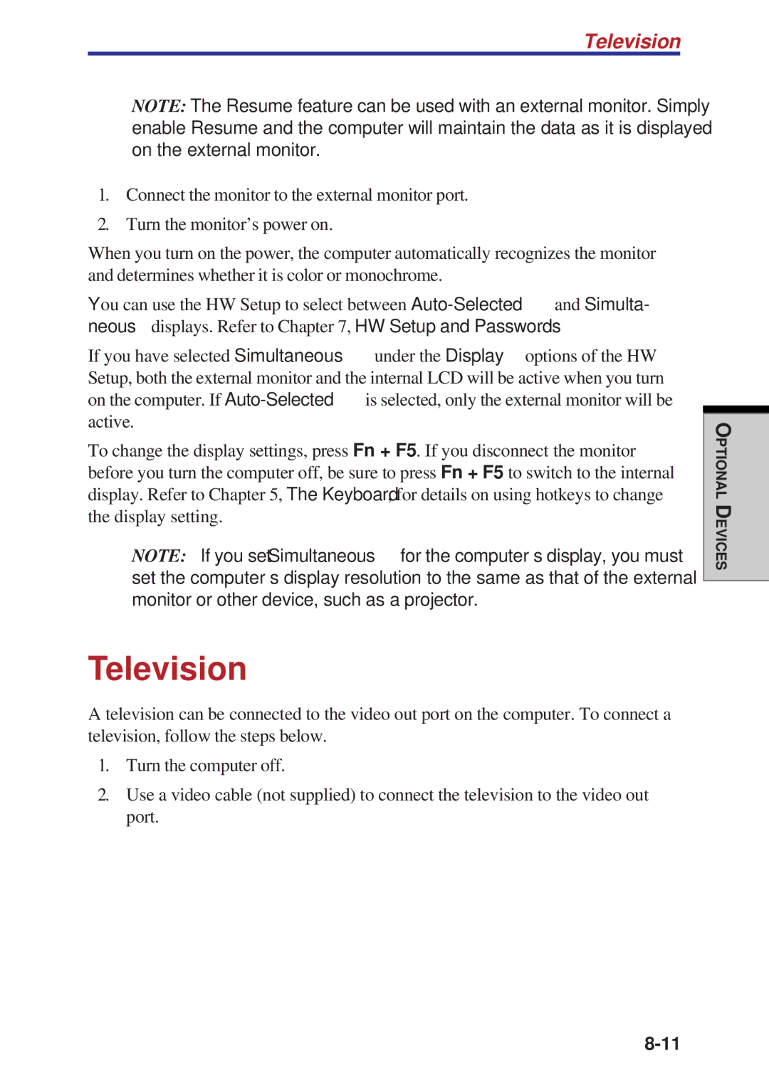 Toshiba A60 user manual Television 