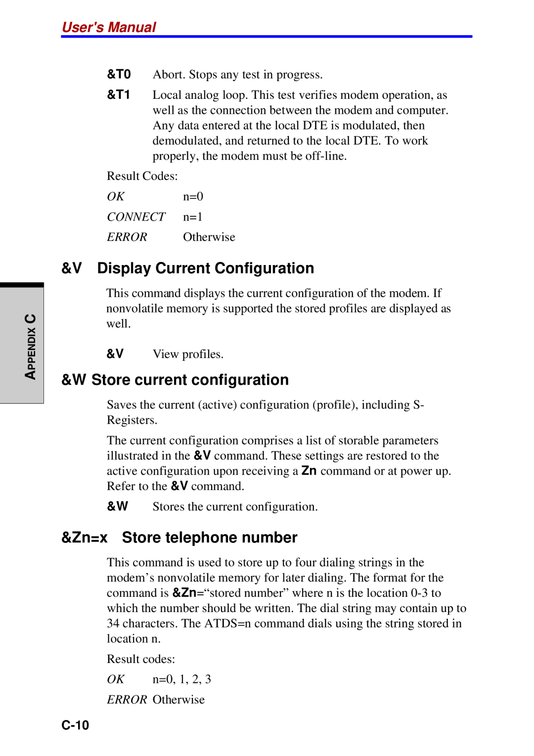 Toshiba A60 user manual Display Current Configuration, Store current configuration, Zn=x Store telephone number 