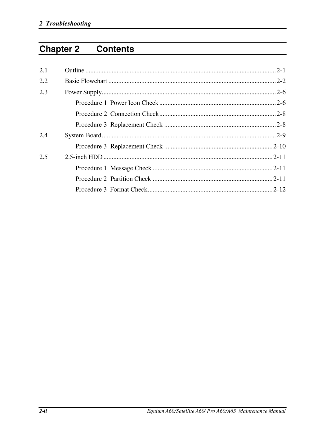 Toshiba A65, PRO A60, SATELLITE A60 manual Outline Basic Flowchart 