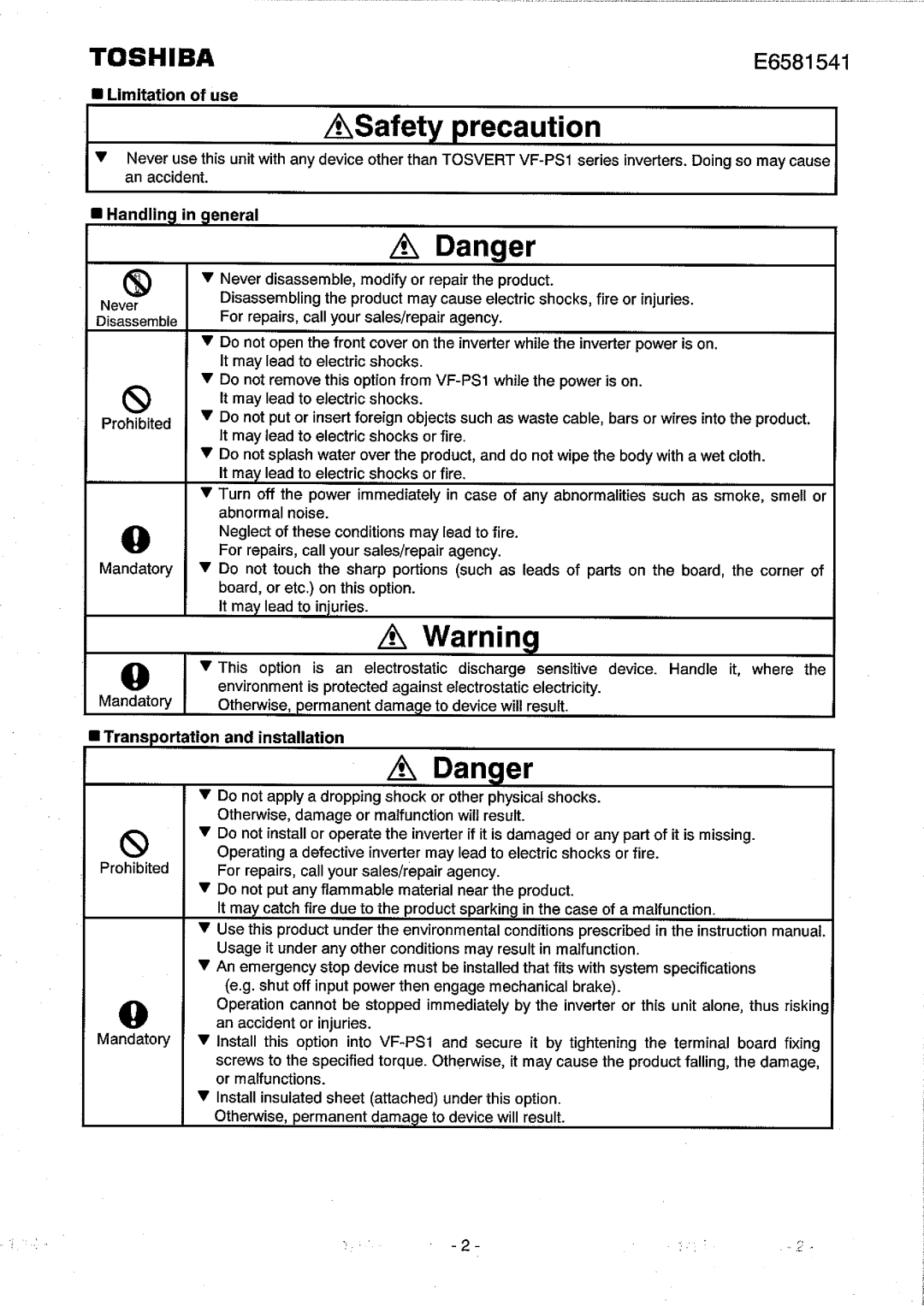 Toshiba APG001Z instruction manual 