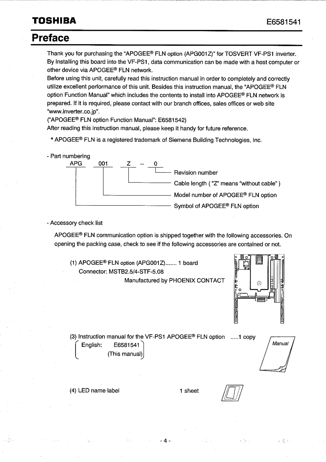 Toshiba APG001Z instruction manual 