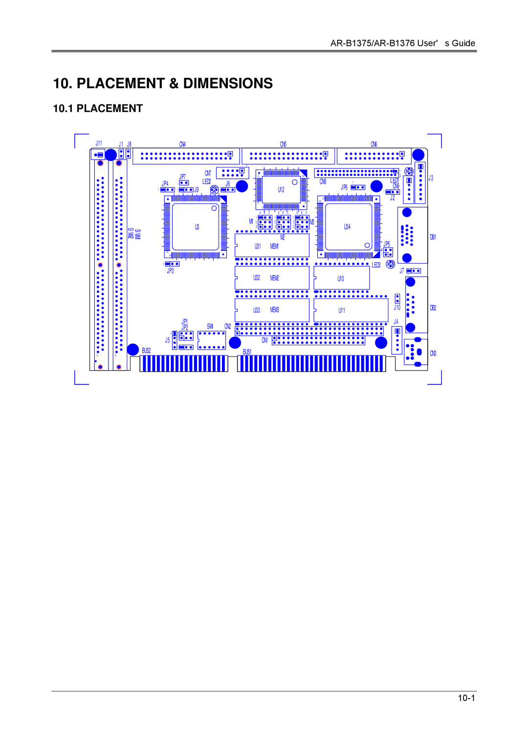 Toshiba 386SX, AR-B1376, AR-B1375 manual Placement & Dimensions 