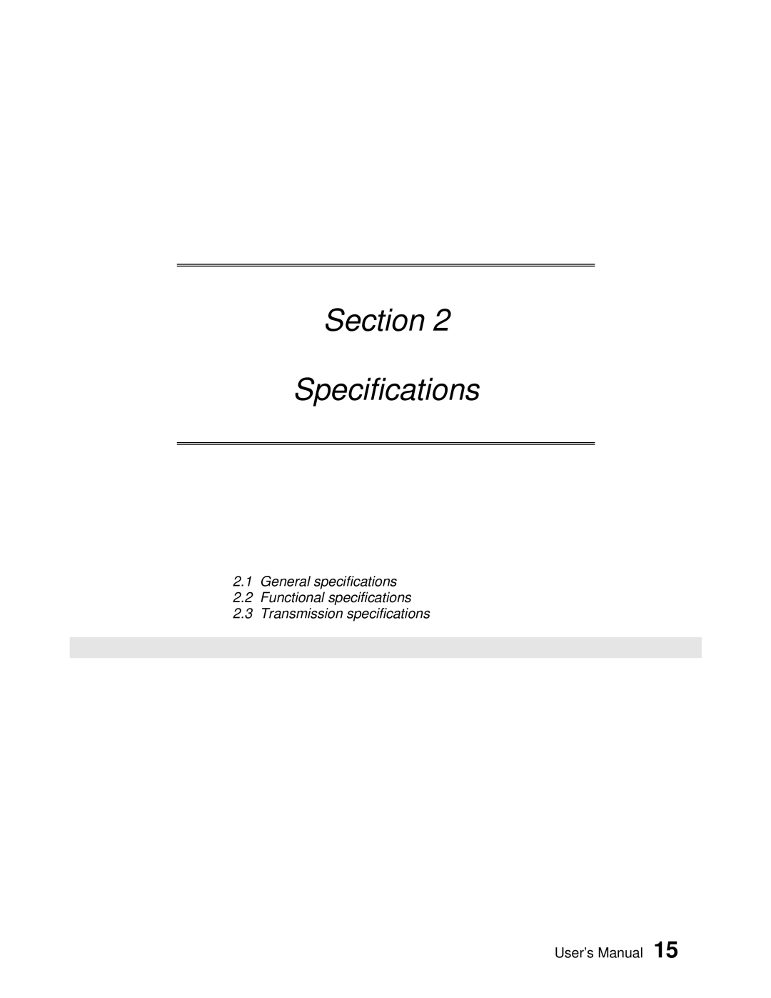 Toshiba AS311 user manual Section Specifications 