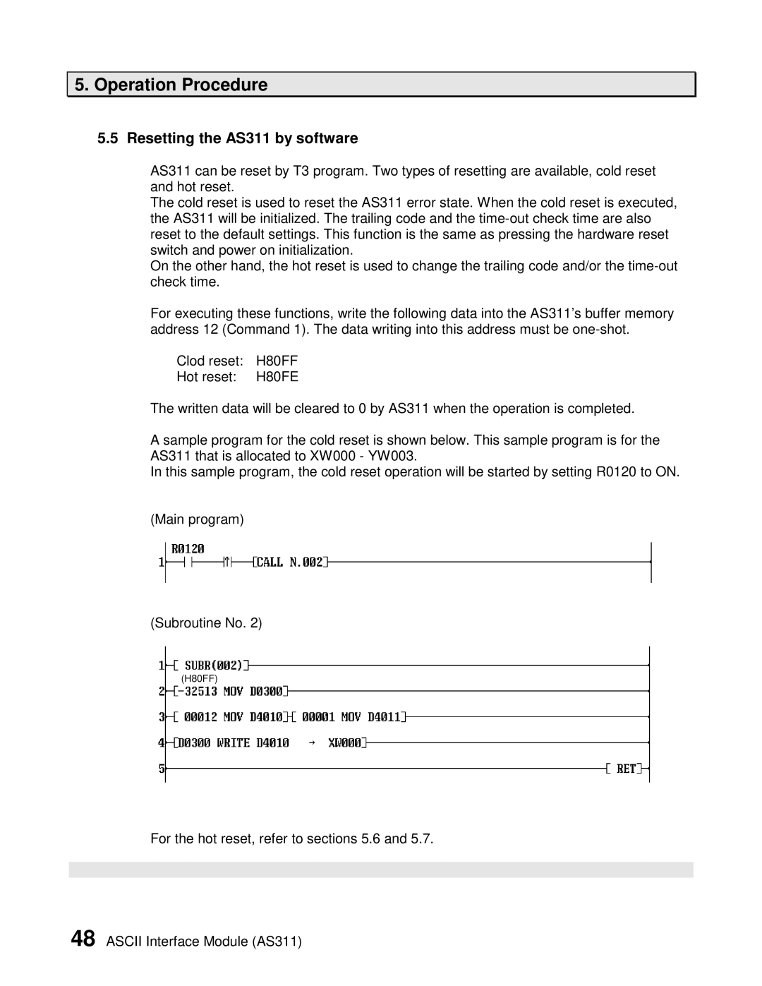 Toshiba user manual Resetting the AS311 by software 