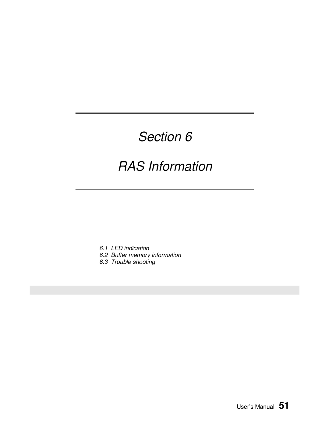 Toshiba AS311 user manual Section RAS Information 