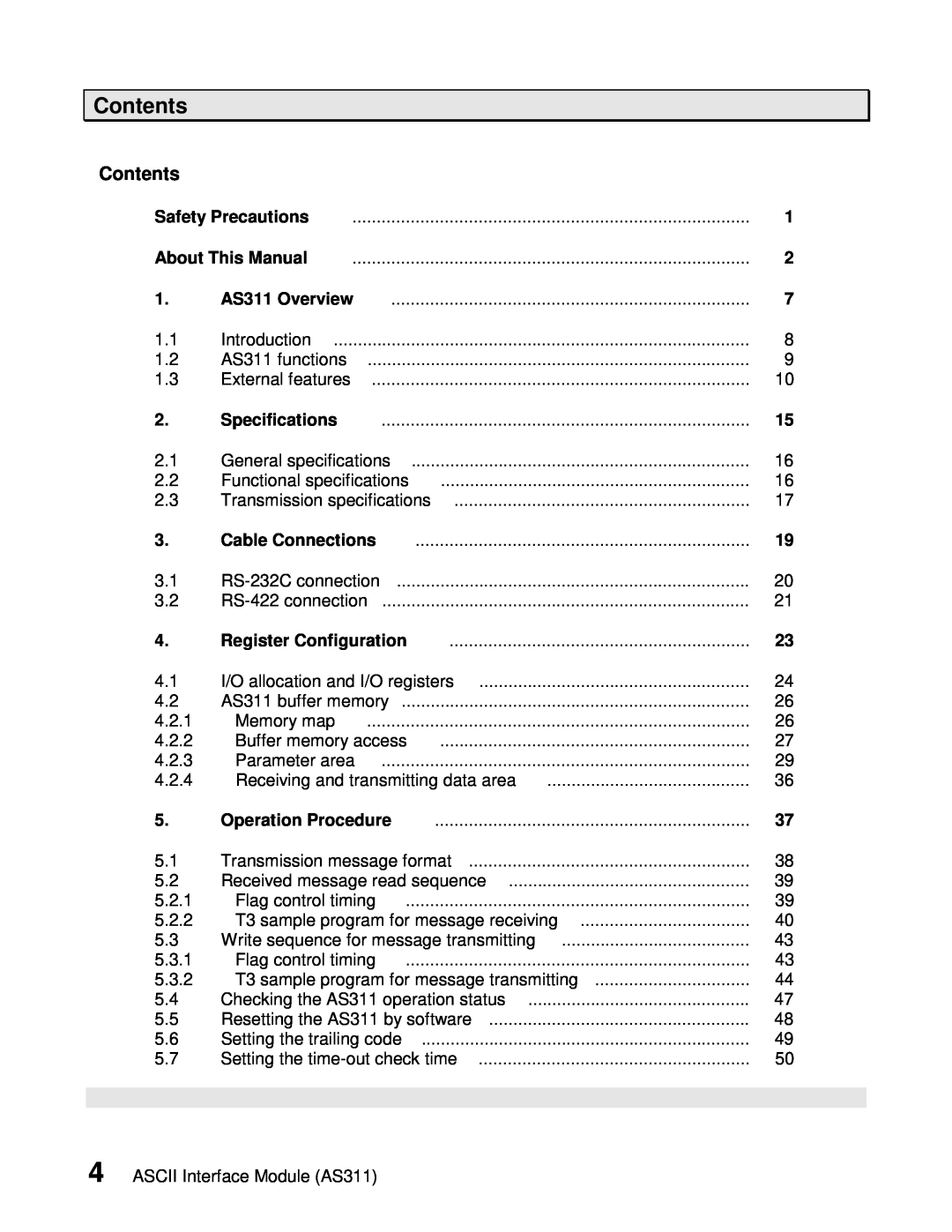 Toshiba AS311 user manual Contents 