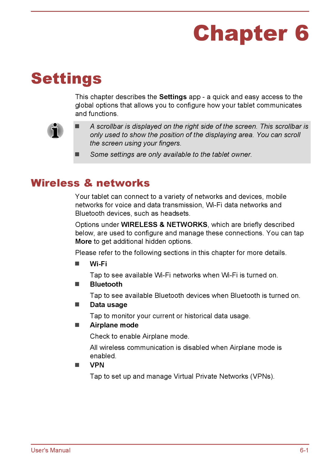 Toshiba AT10-A user manual Settings, Wireless & networks, Data usage 