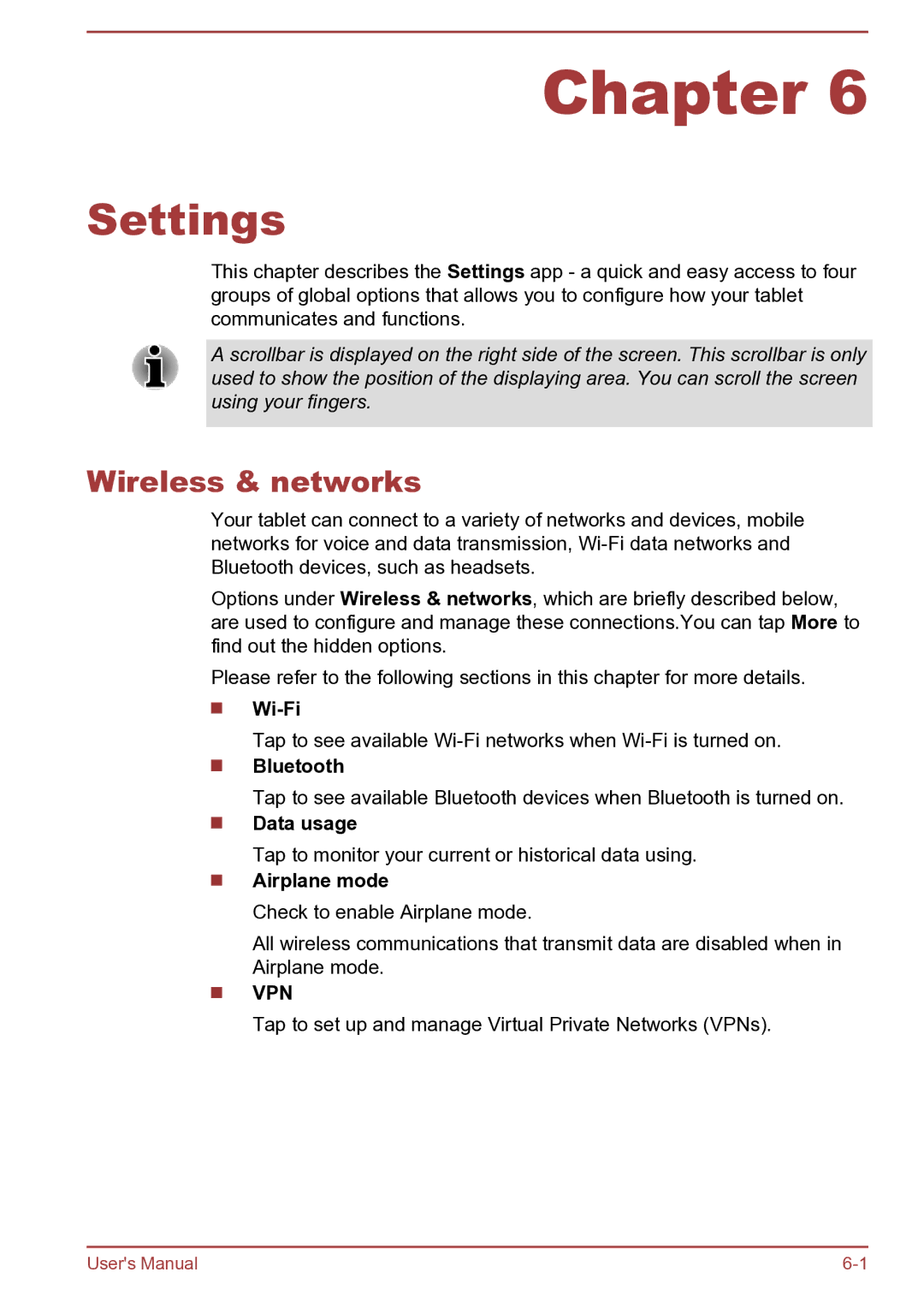 Toshiba AT270 user manual Settings, Wireless & networks, Data usage 