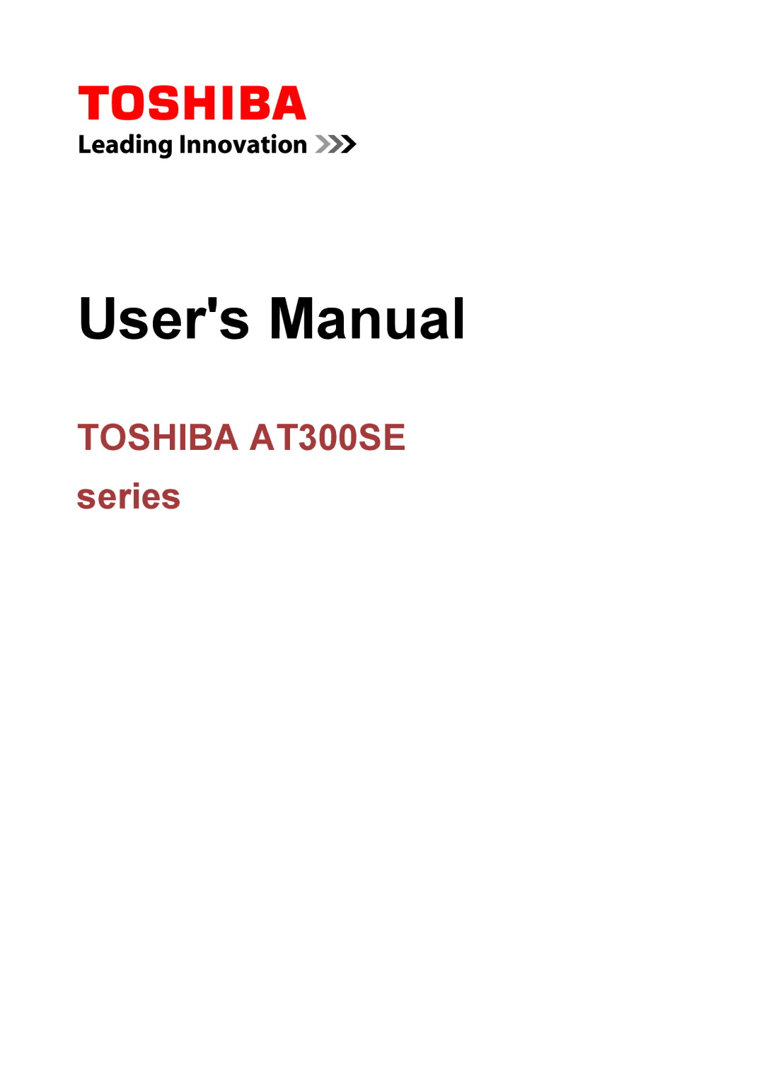 Toshiba user manual Toshiba AT300SE series 