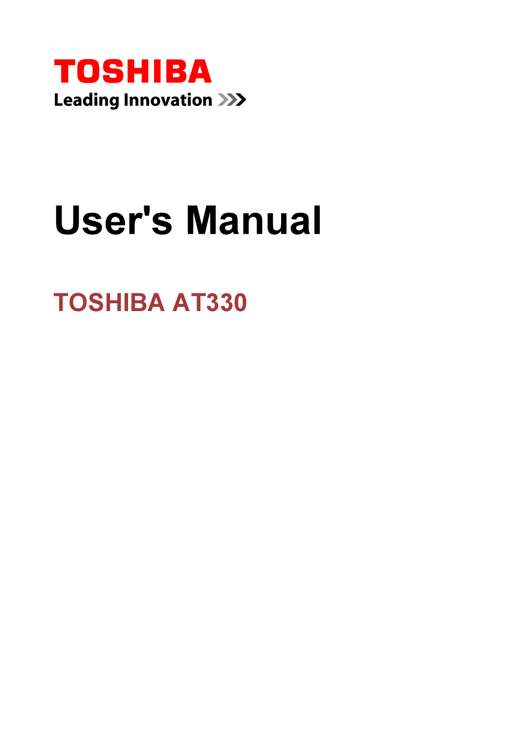 Toshiba at330 user manual Toshiba AT330 