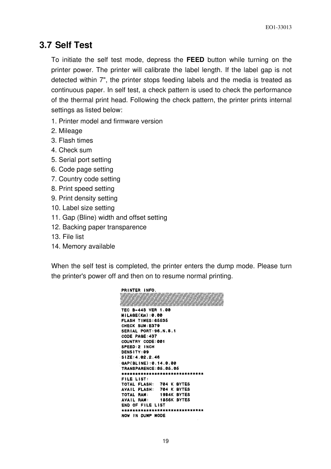 Toshiba B-443 owner manual Self Test 