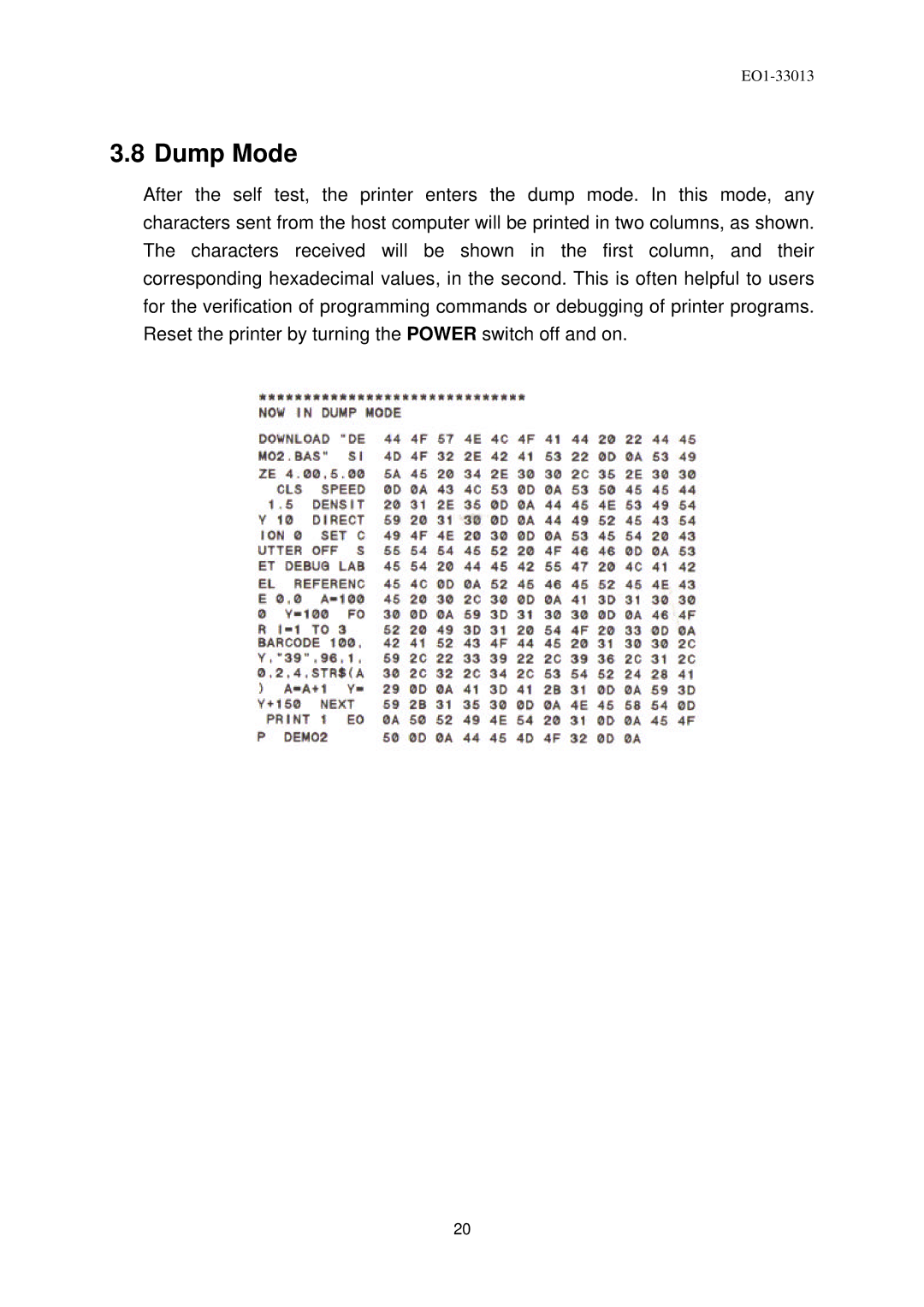 Toshiba B-443 owner manual Dump Mode 