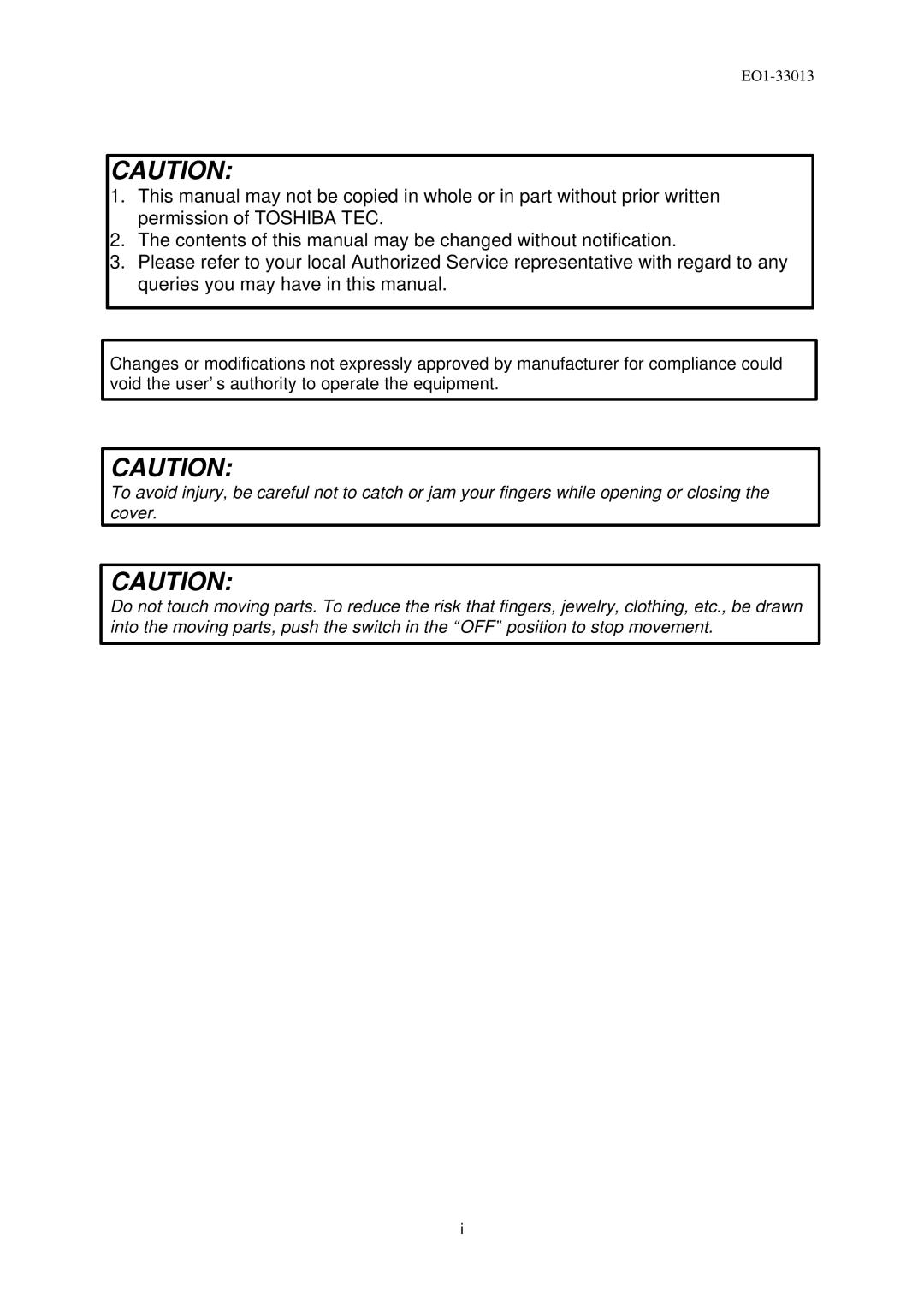 Toshiba B-443 owner manual EO1-33013 