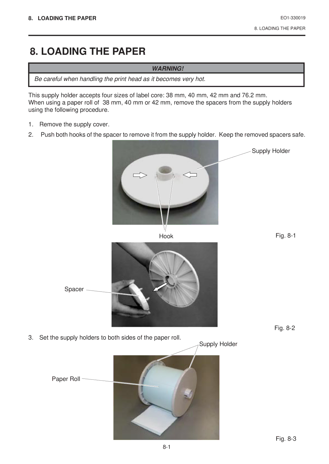 Toshiba B-450-HS-QQ owner manual Loading the Paper 