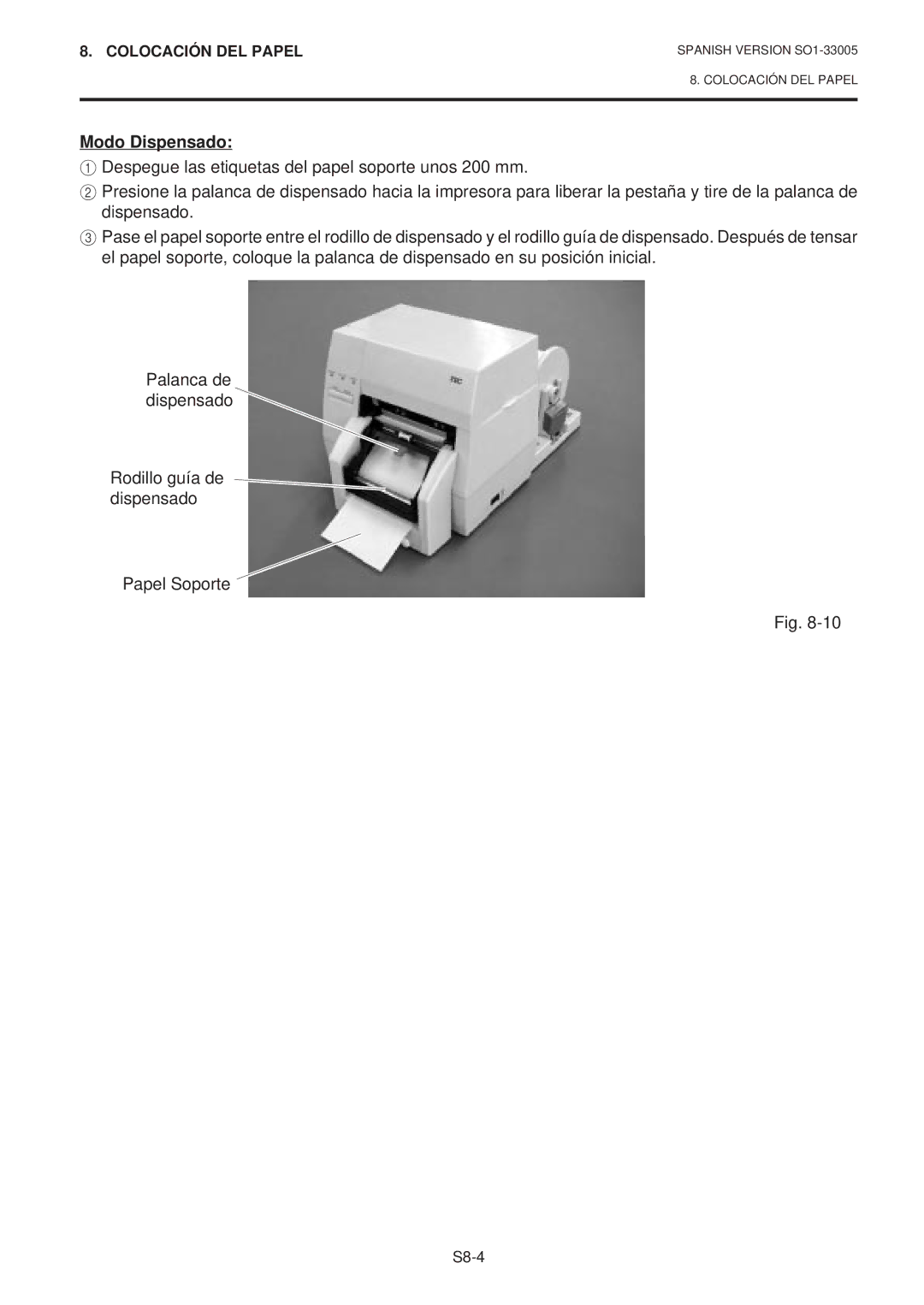 Toshiba B-450-QP SERIES owner manual Modo Dispensado 