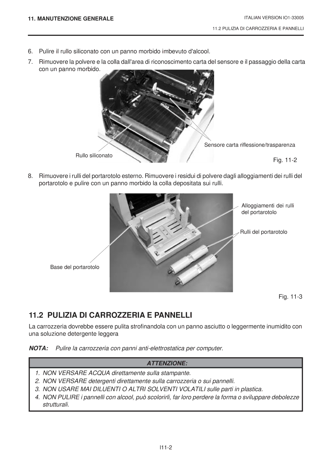 Toshiba B-450-QP SERIES owner manual Pulizia DI Carrozzeria E Pannelli 