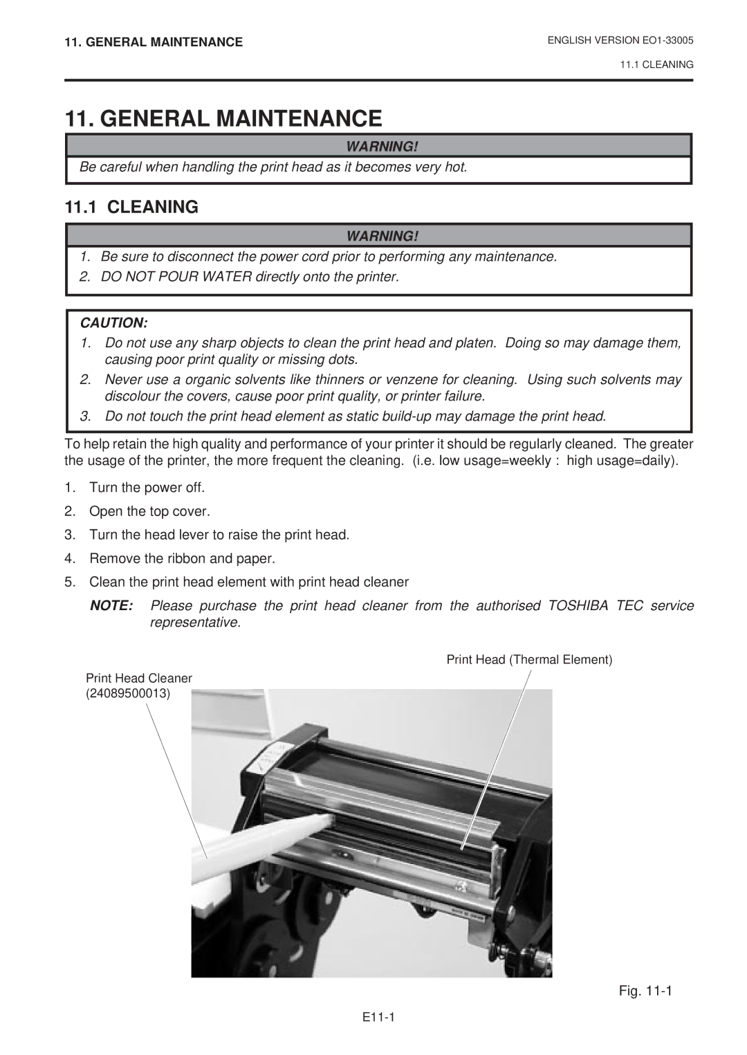 Toshiba B-450-QP SERIES owner manual General Maintenance, Cleaning 