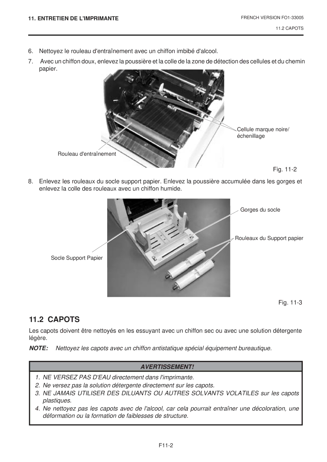 Toshiba B-450-QP SERIES owner manual Capots 