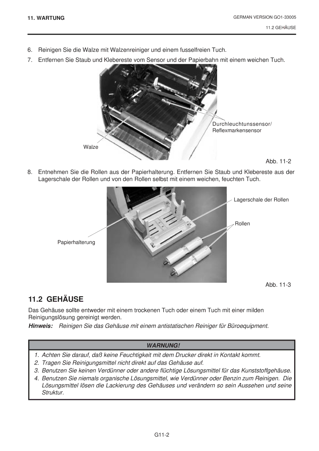 Toshiba B-450-QP SERIES owner manual 11.2 Gehäuse 