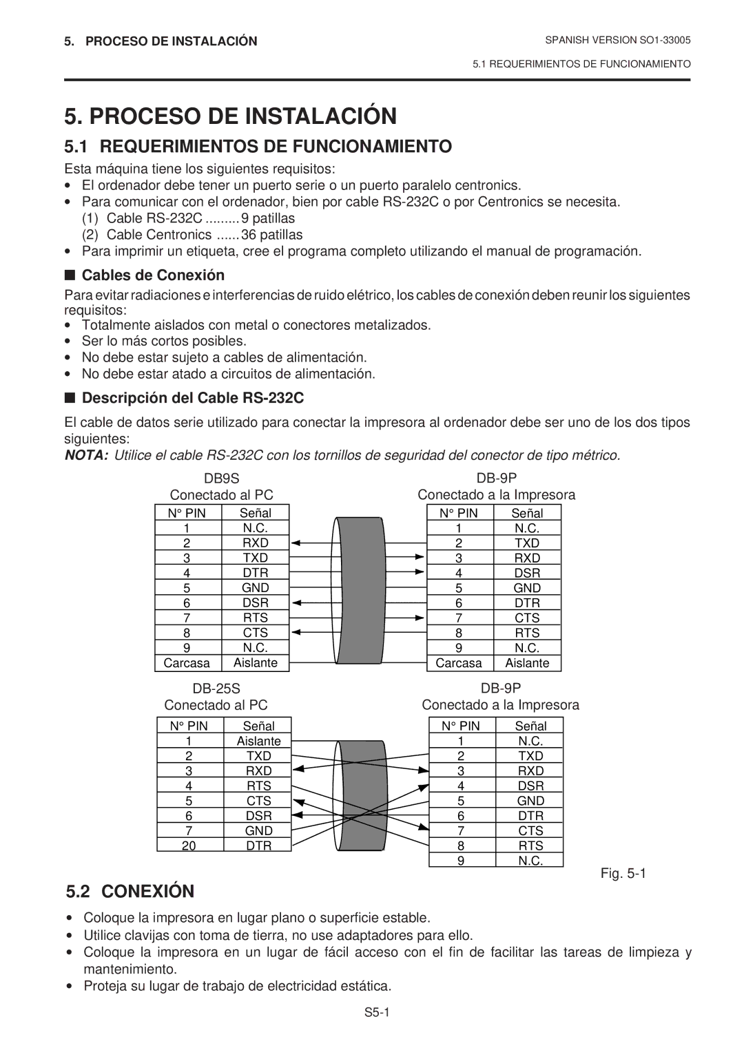 Toshiba B-450-QP SERIES owner manual Proceso DE Instalación, Requerimientos DE Funcionamiento, Cables de Conexión 