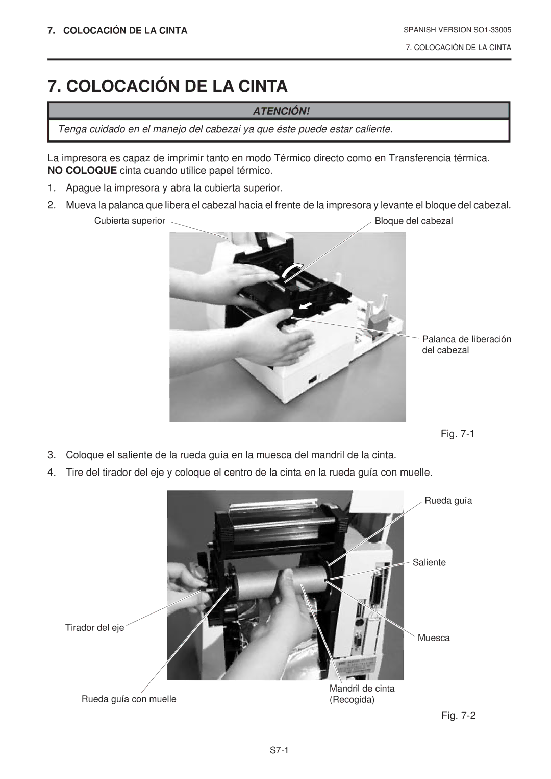 Toshiba B-450-QP SERIES owner manual Colocación DE LA Cinta 