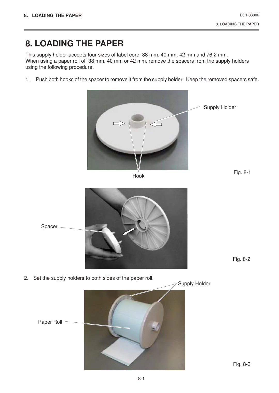 Toshiba B-450-QQ Series owner manual Loading the Paper 