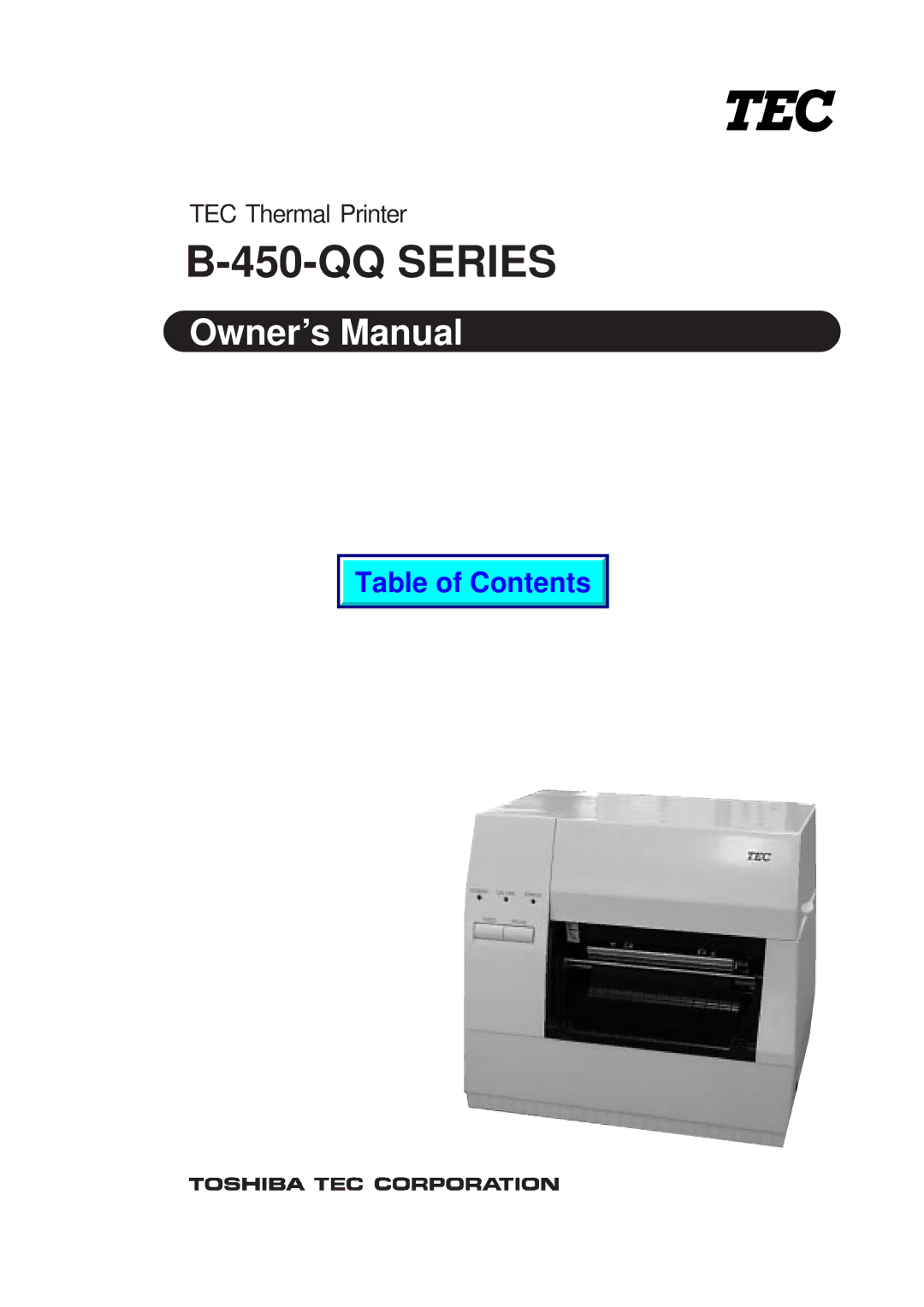 Toshiba B-450-QQ owner manual QQ Series 