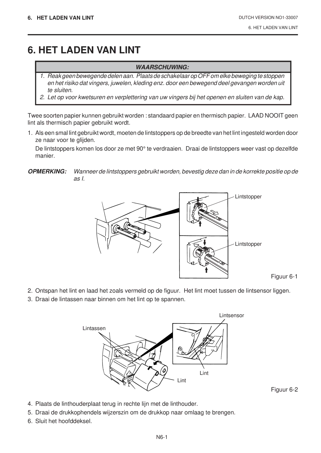 Toshiba B-480-QP SERIES owner manual HET Laden VAN Lint 