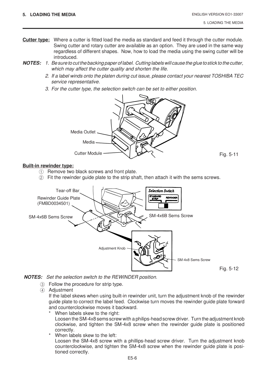 Toshiba B-480-QP SERIES owner manual Built-in rewinder type 