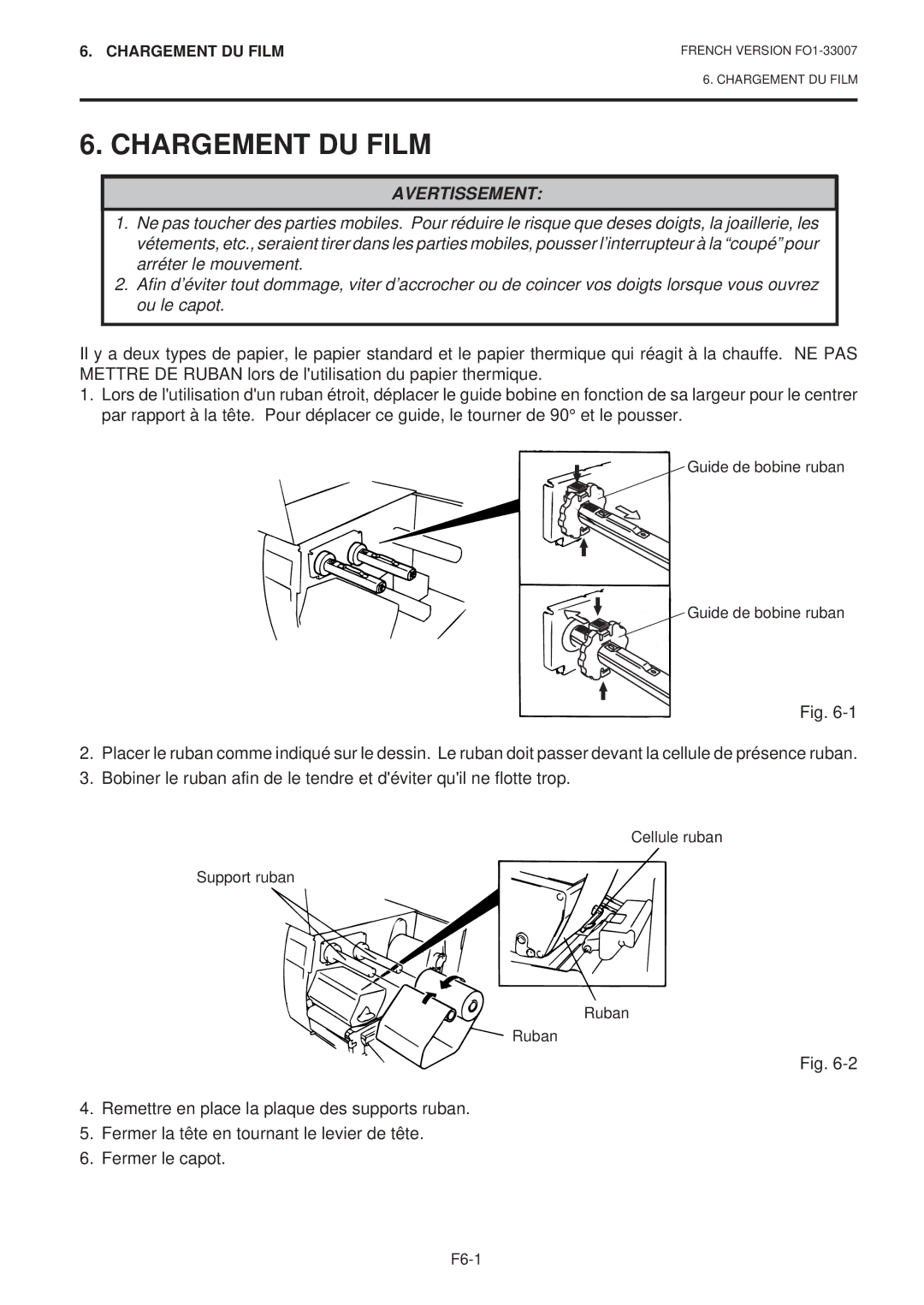 Toshiba B-480-QP SERIES owner manual Chargement DU Film 