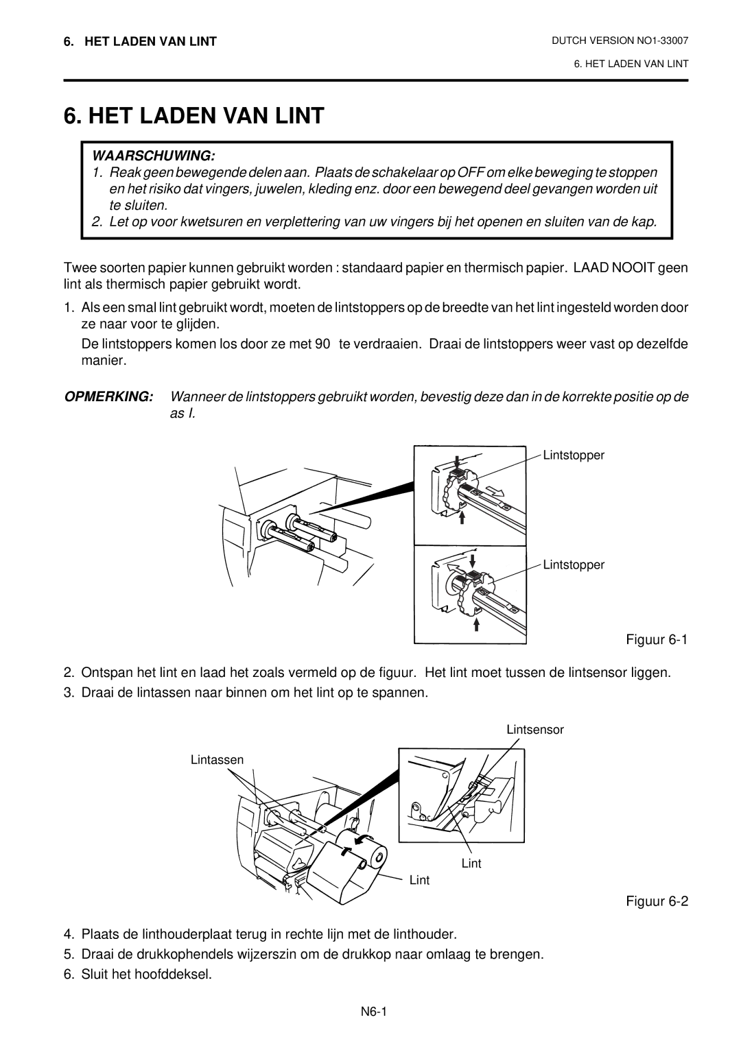 Toshiba B-480-QP owner manual HET Laden VAN Lint 