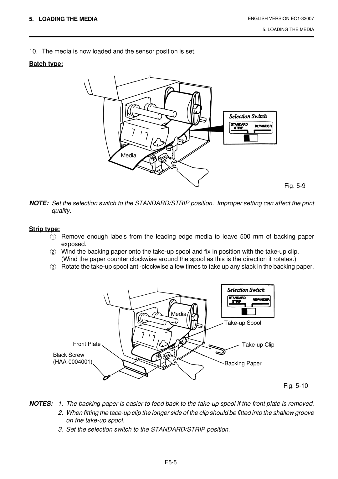 Toshiba B-480-QP owner manual Batch type, Strip type 