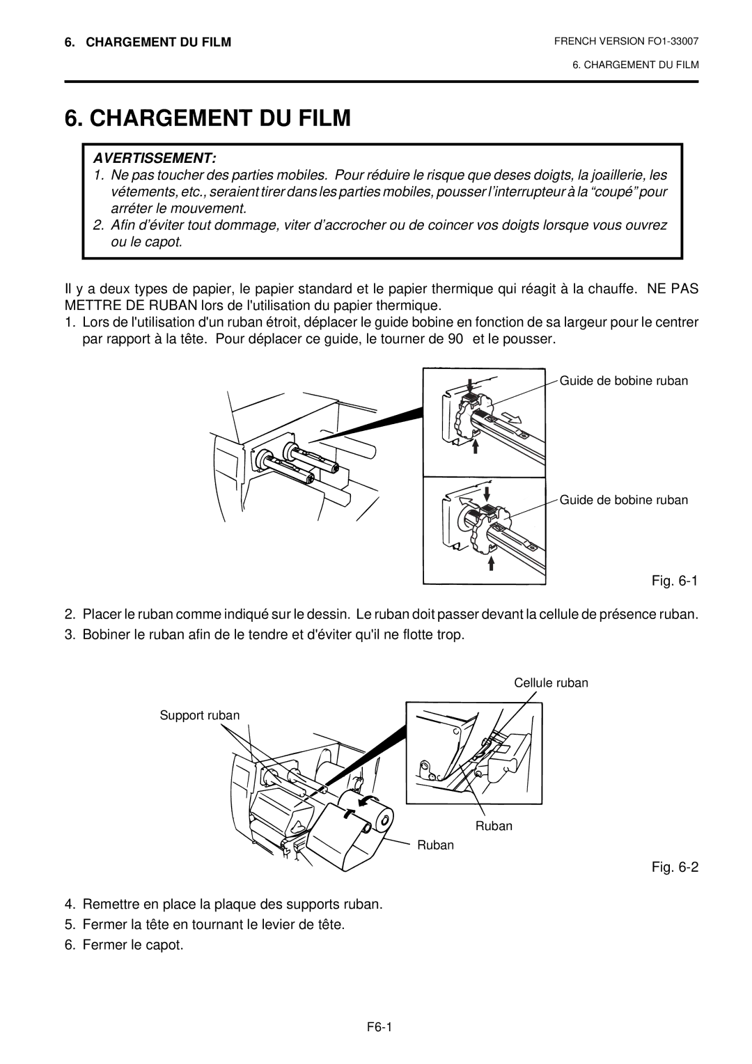 Toshiba B-480-QP owner manual Chargement DU Film 