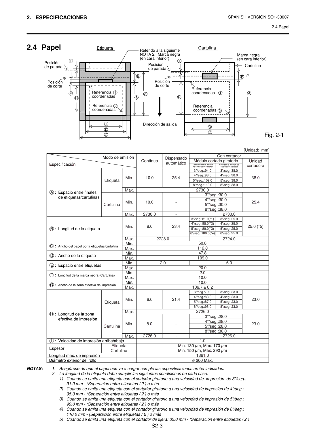 Toshiba B-480-QP owner manual Papel, Cartulina 