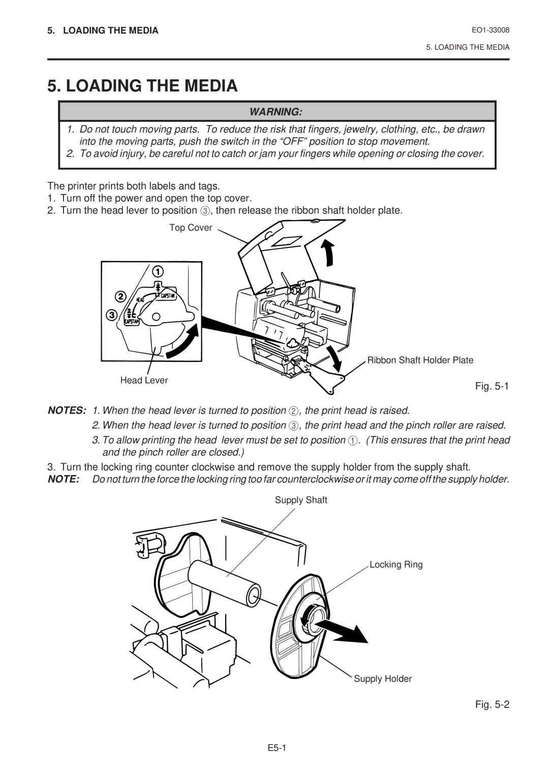 Toshiba B-480-QQ owner manual Loading the Media 