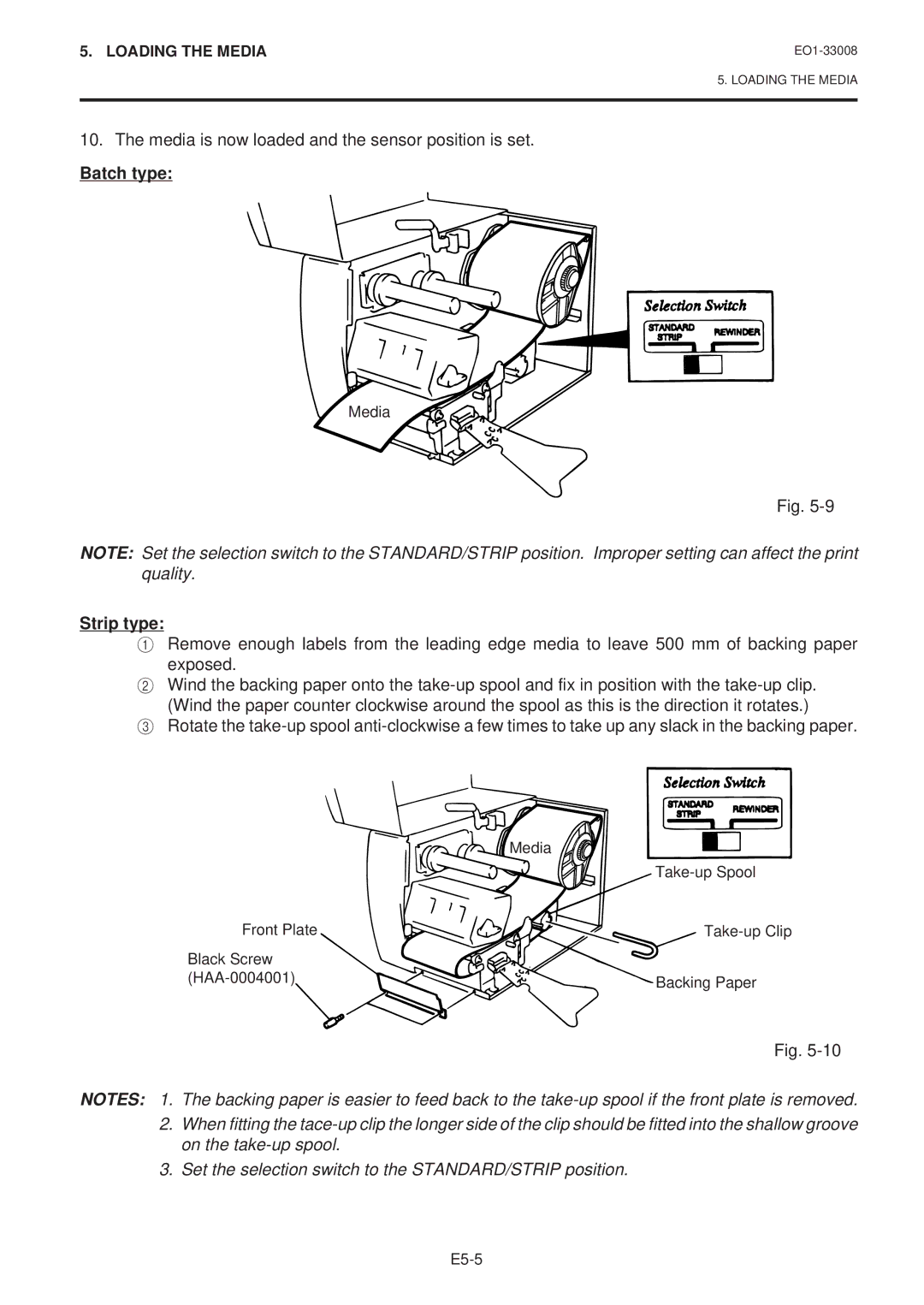 Toshiba B-480-QQ owner manual Batch type, Strip type 